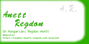 anett regdon business card